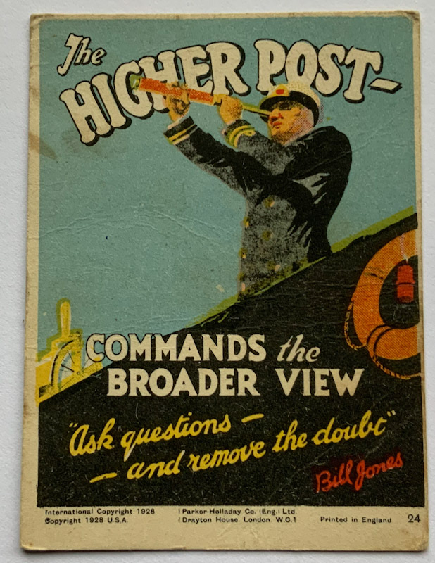 1928 Propaganda card by Parker Halladay USA The higher post